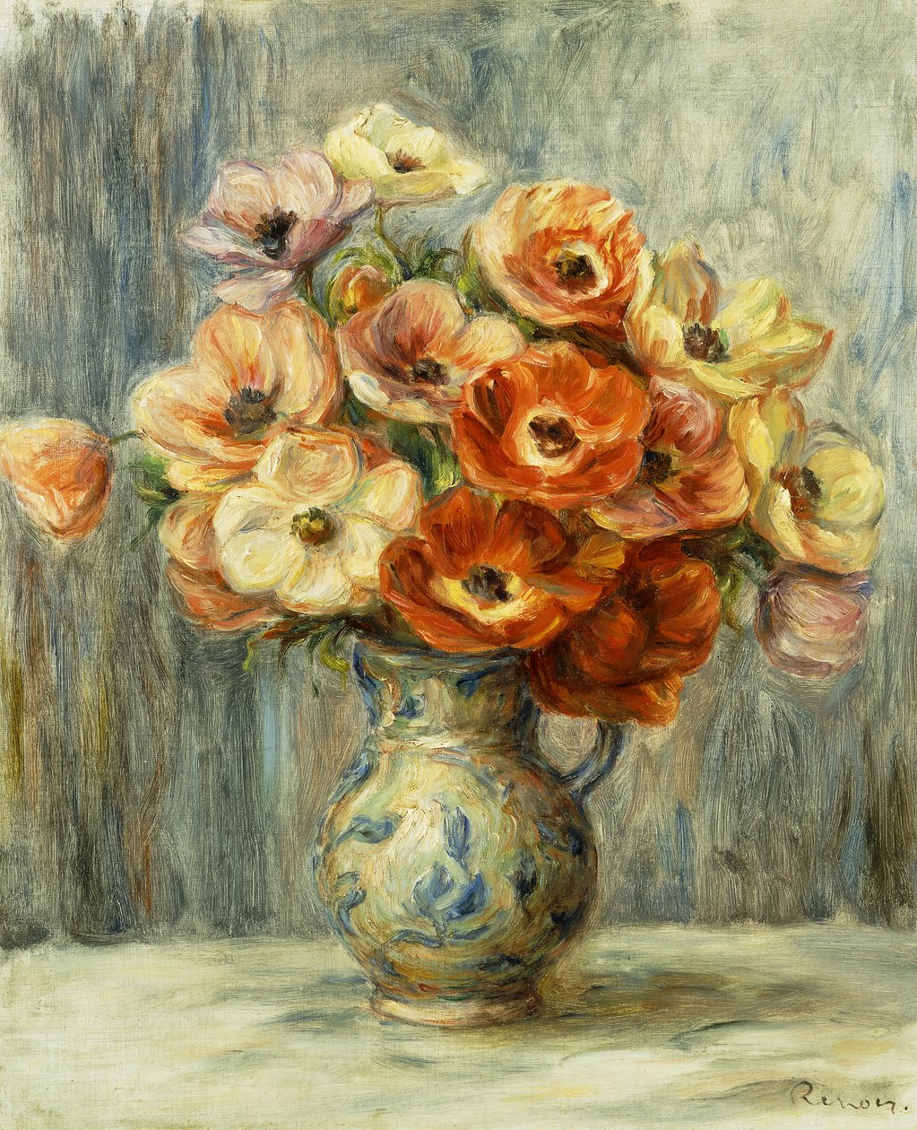 Vase of Anemones by Pierre Auguste Renoir