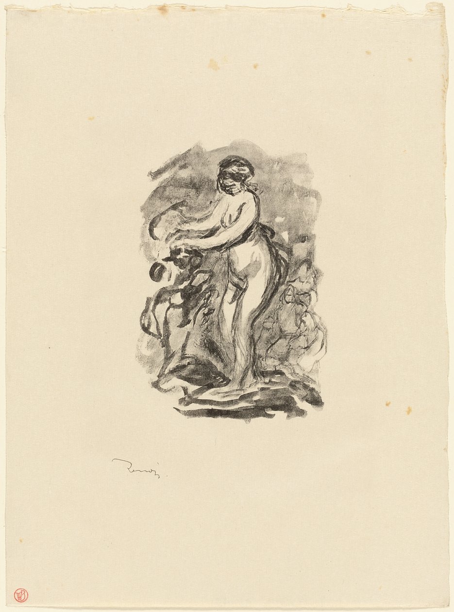 Woman with Grapevine (1st Variant) by Pierre Auguste Renoir