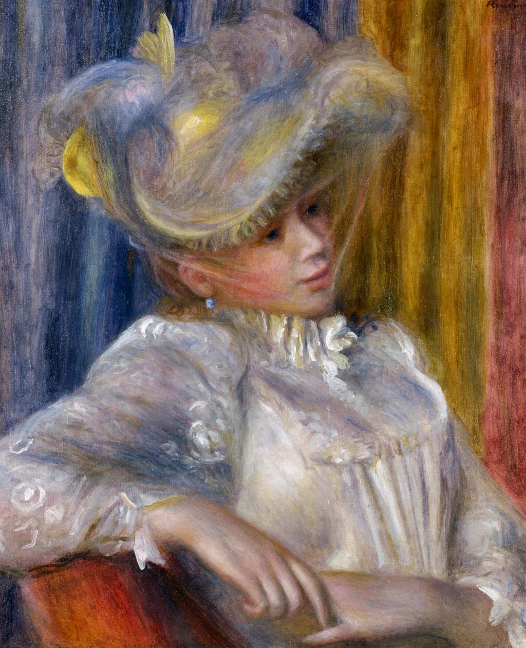 Woman with a Hat by Pierre Auguste Renoir: Fine art print