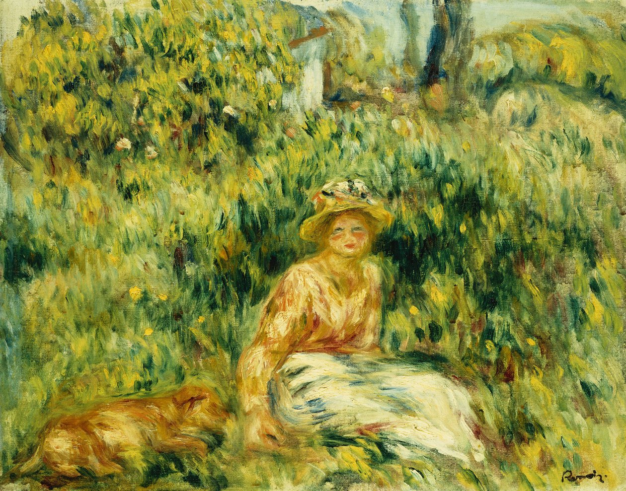 Young Woman in a Garden, c.1916 by Pierre Auguste Renoir