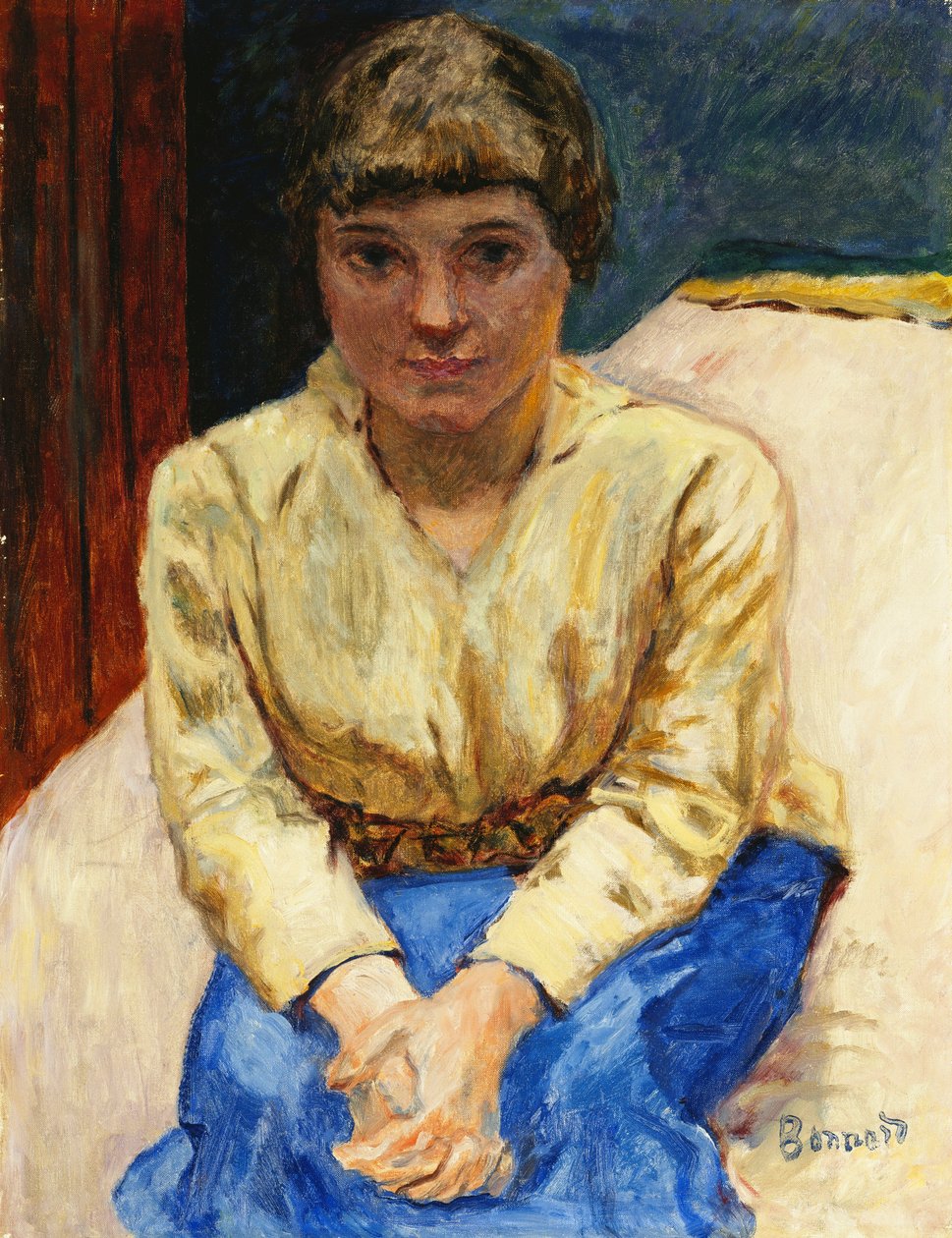 Girl Sitting, with Hands Crossed, c.1916 by Pierre Bonnard