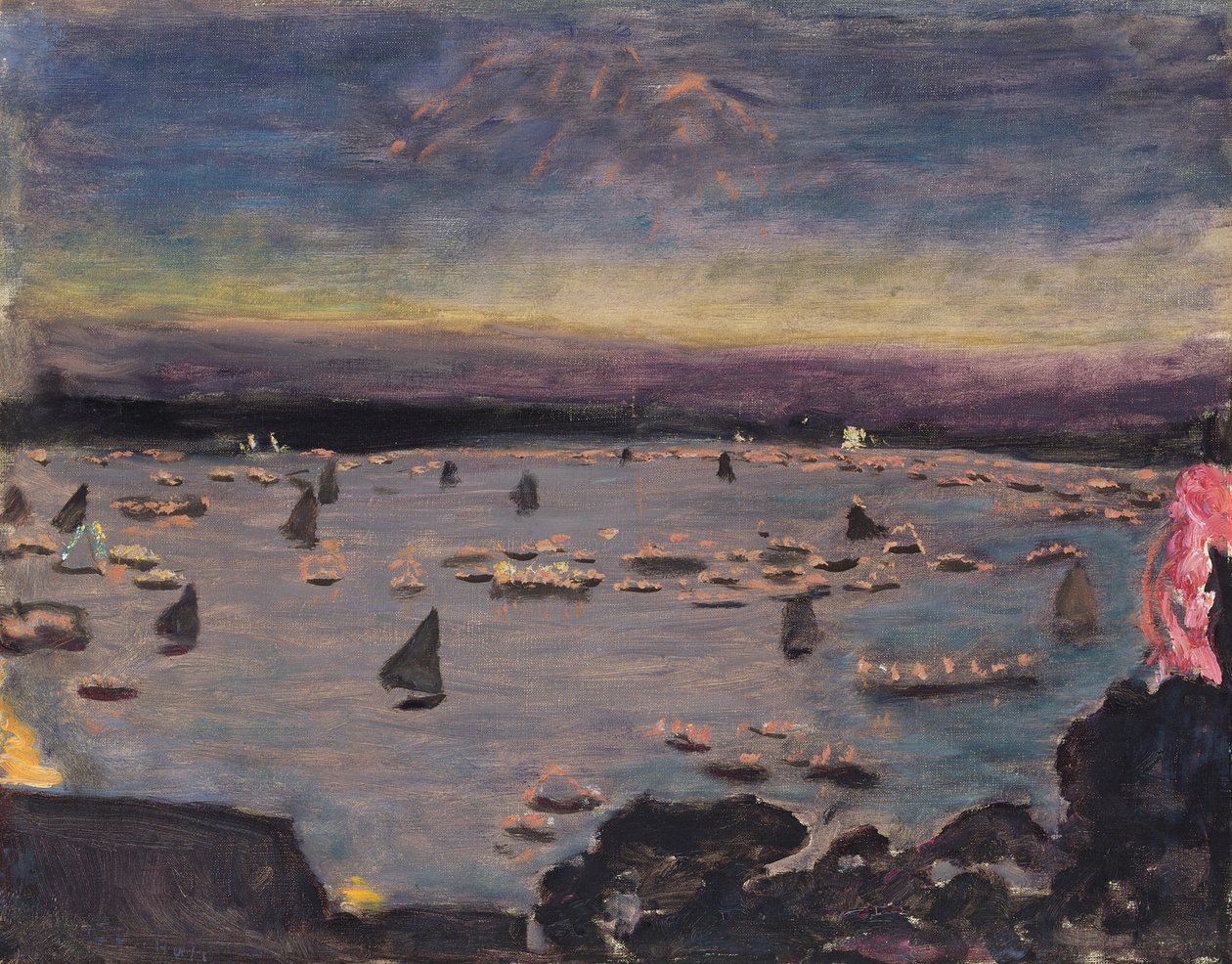 Lantern Procession on the Outer Alster by Pierre Bonnard