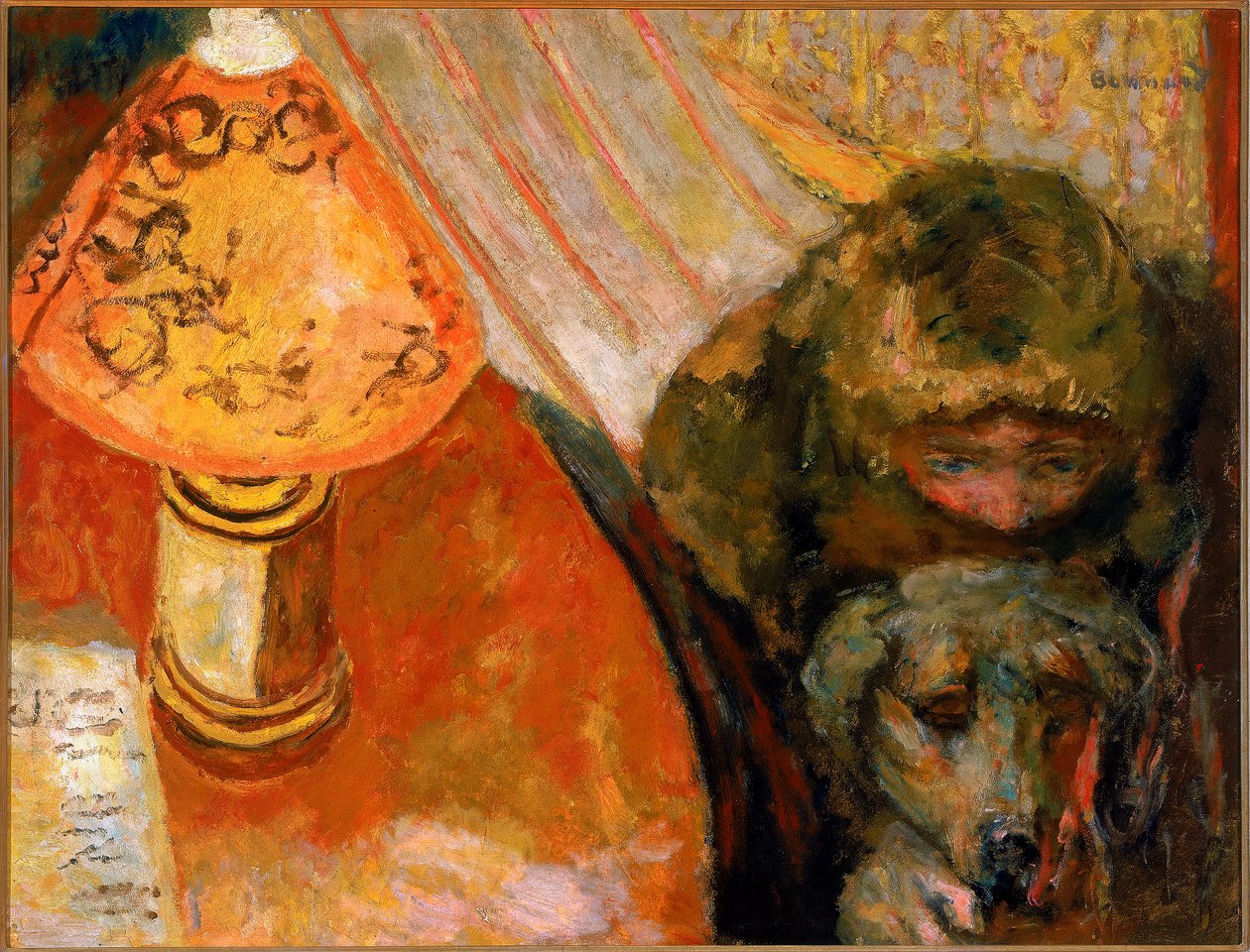 Interior Illuminated by Lamplight by Pierre Bonnard