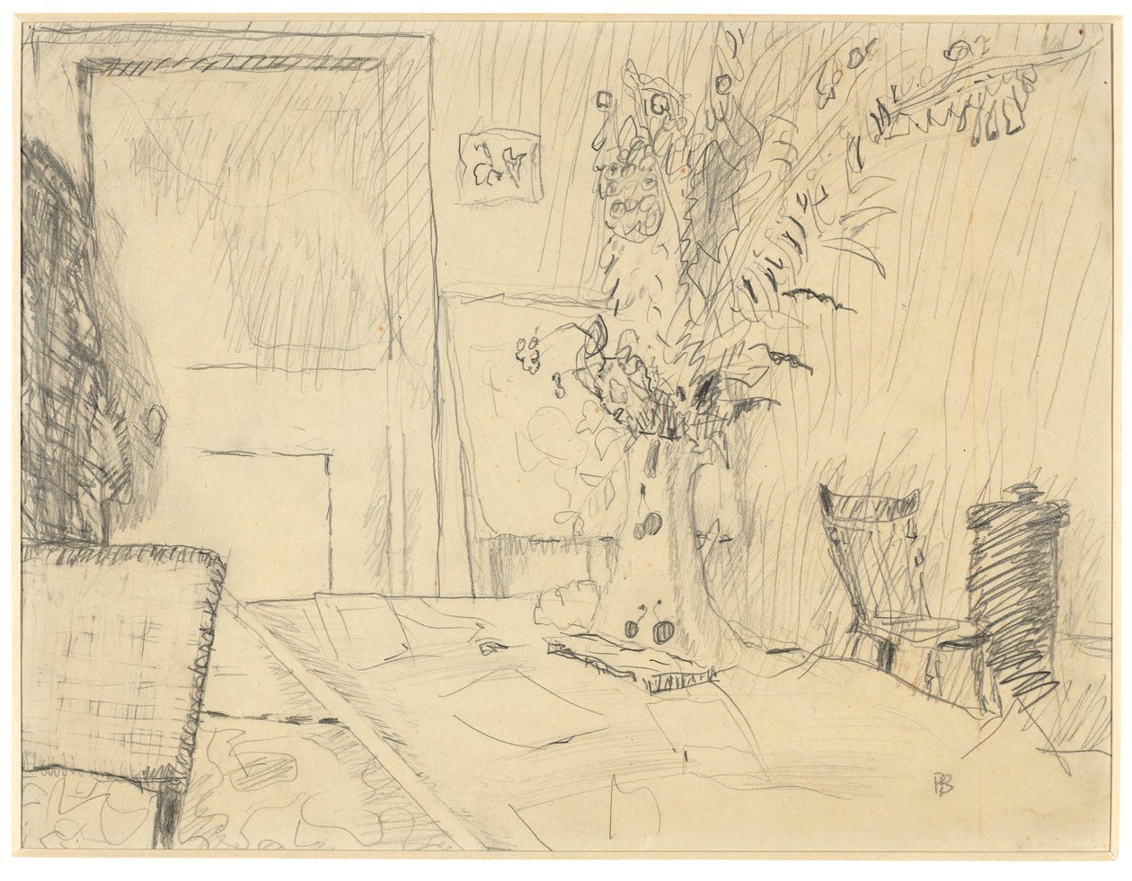 Flower Pot in the Dining Room of Le Cannet by Pierre Bonnard