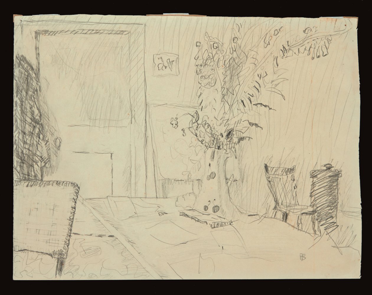 Flower Pot in the Dining Room of Le Cannet by Pierre Bonnard