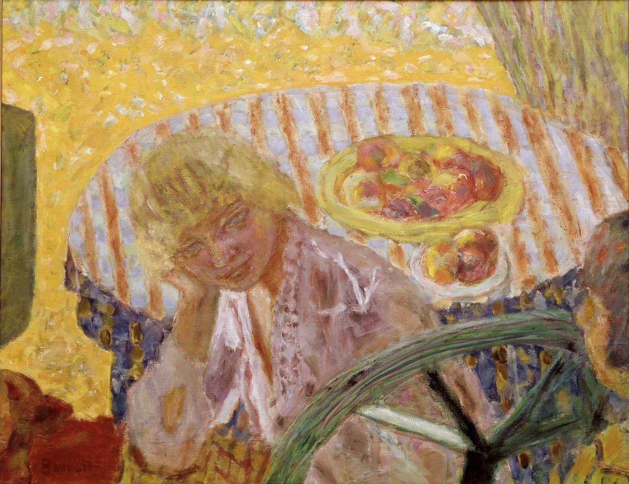 Young Women in the Garden or the Striped Tablecloth by Pierre Bonnard