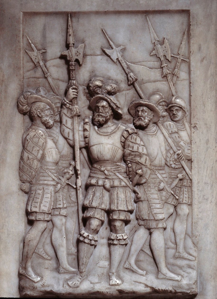 Soldiers (detail) of the bas reliefs of the tomb of Francois I realized by Pierre Bontemps by Pierre Bontemps