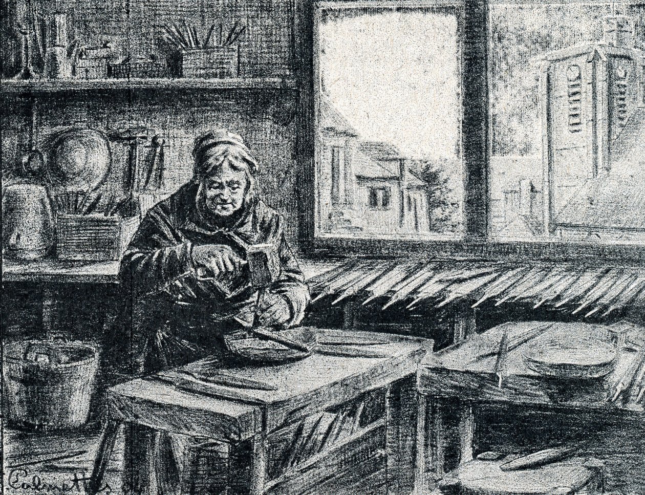 A worker making files by Pierre Calmettes