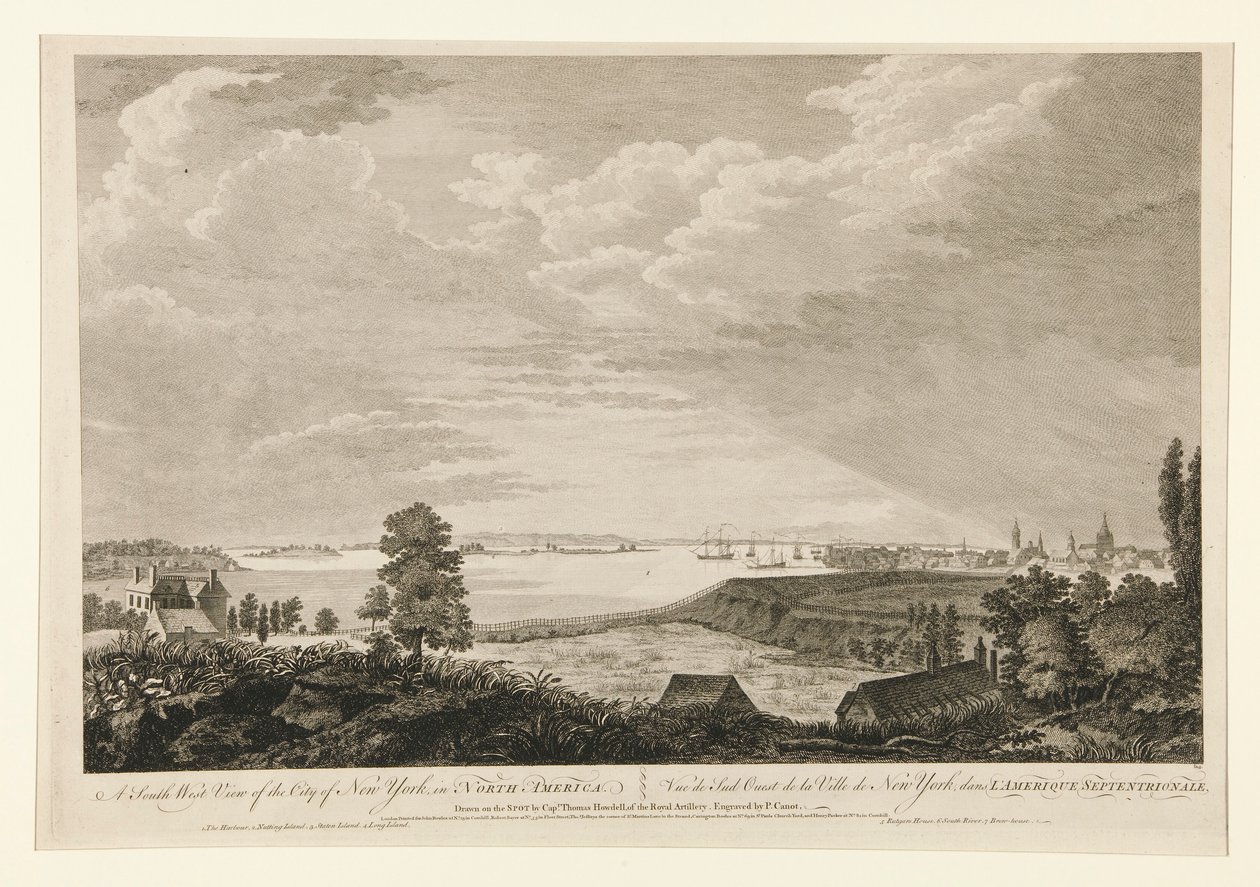 A South West View of the City of New York by Pierre Charles Canot