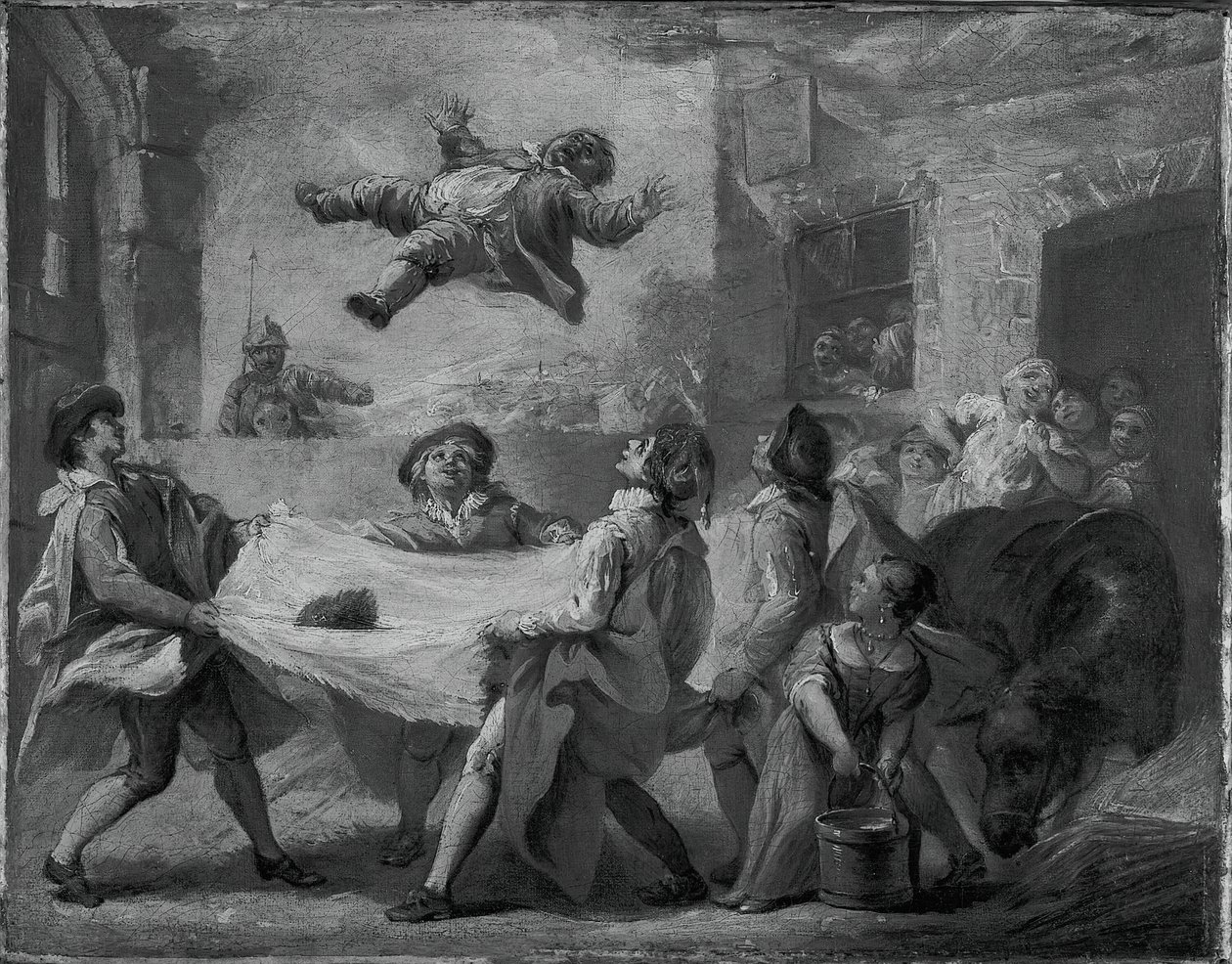 Sancho Panza Being Tossed in a Blanket by Pierre Charles Tremolieres