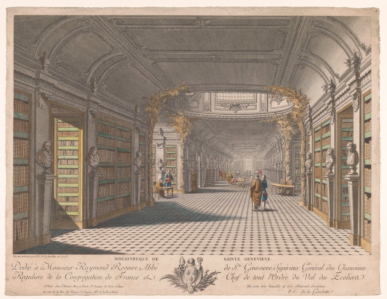 Library of the Abbey of Sainte-Geneviève in Paris by Pierre Claude Delagardette