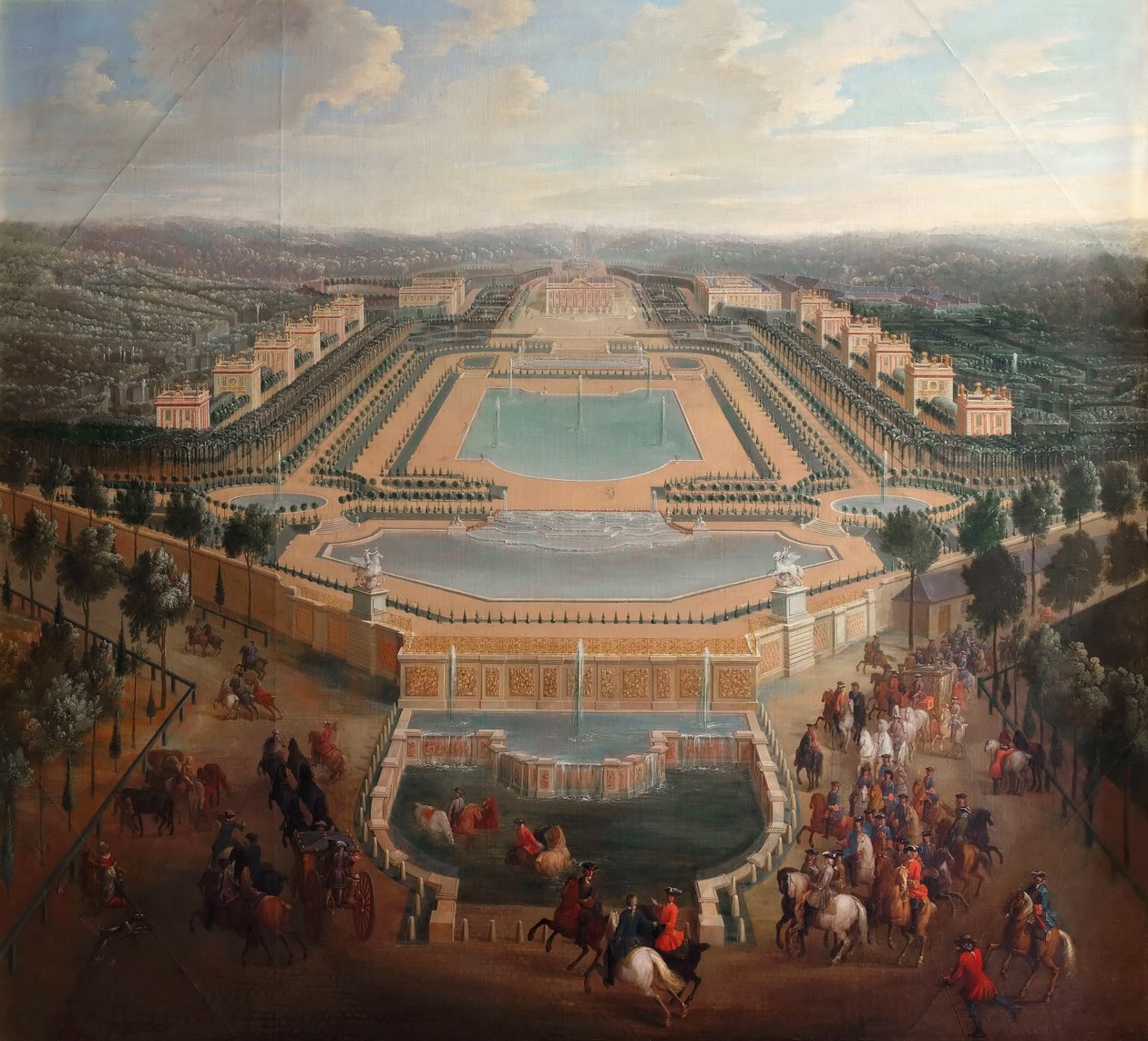 General view of the chateau and pavilions at Marly by Pierre Denis II Martin