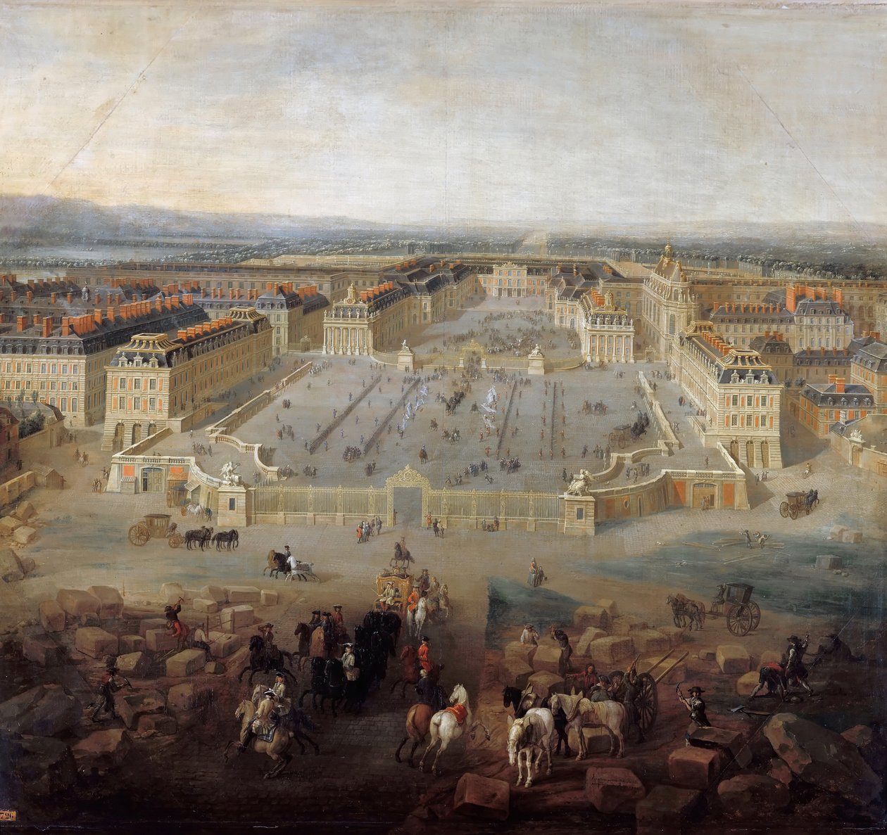 View of the Palace of Versailles from the Place d