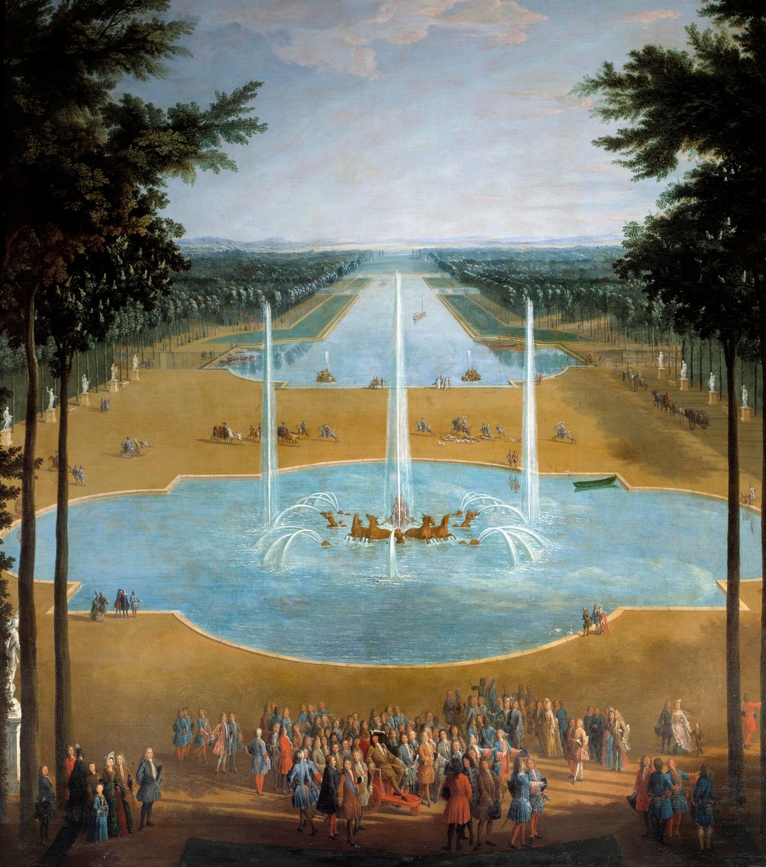 View of the basin of Apollo and the Grand Canal of Versailles in 1713 (detail) by Pierre Denis Martin