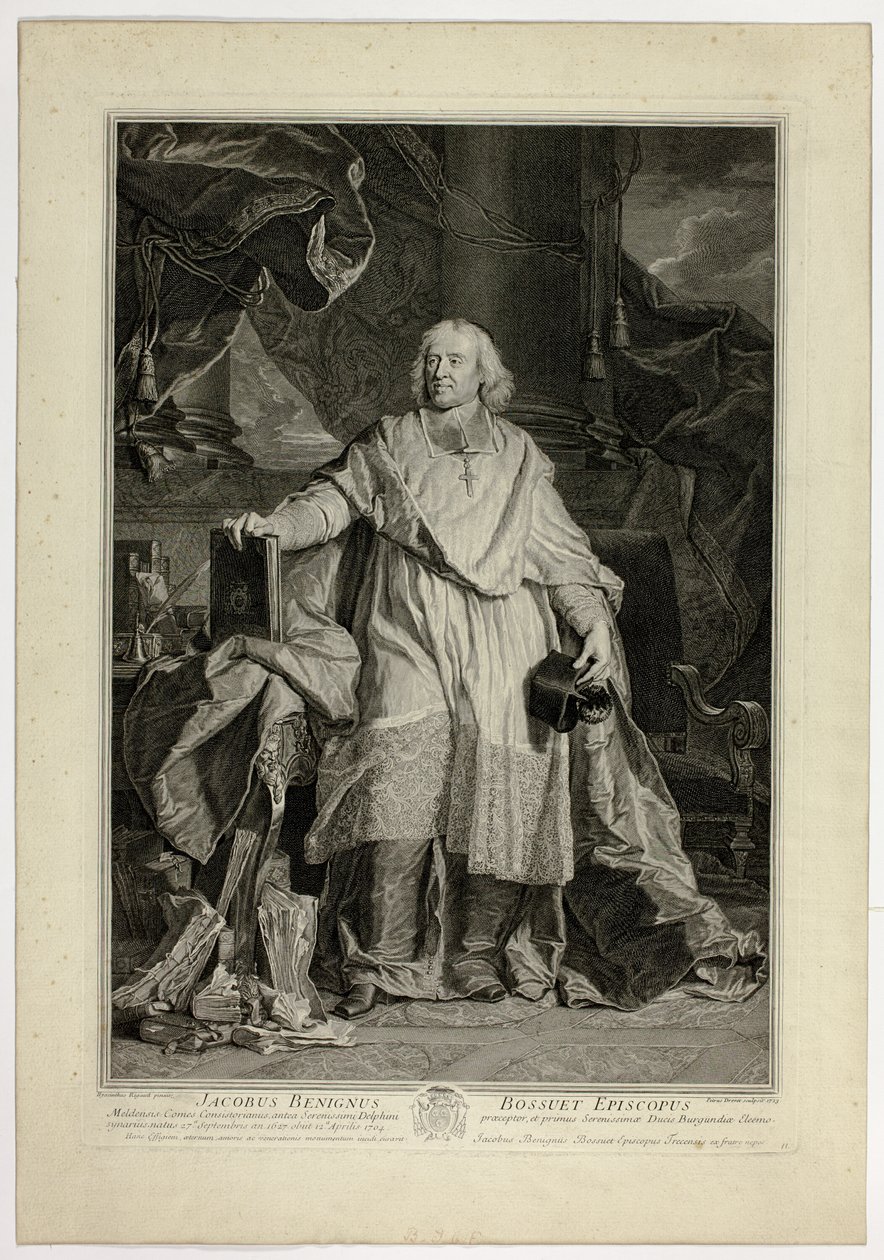 Portrait of Jacques Bénigne Bossuet, Bishop of Meaux by Pierre Drevet