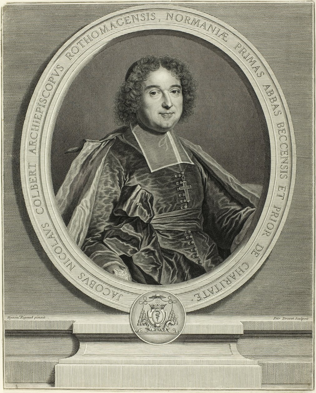 Portrait of Jacques Nicolas Colbert, Archbishop of Rouen by Pierre Drevet