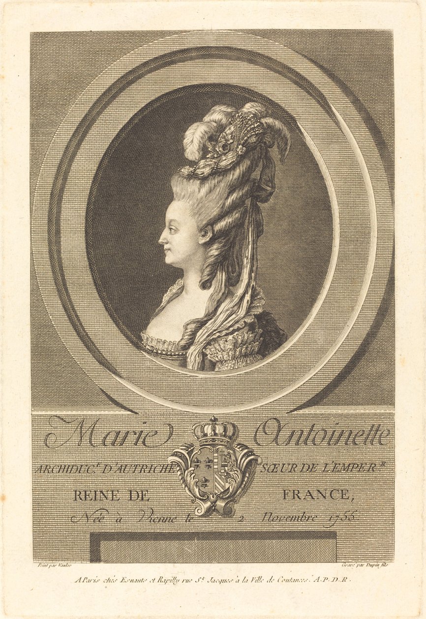 Marie-Antoinette by Pierre Dupin II after Carle Van Loo