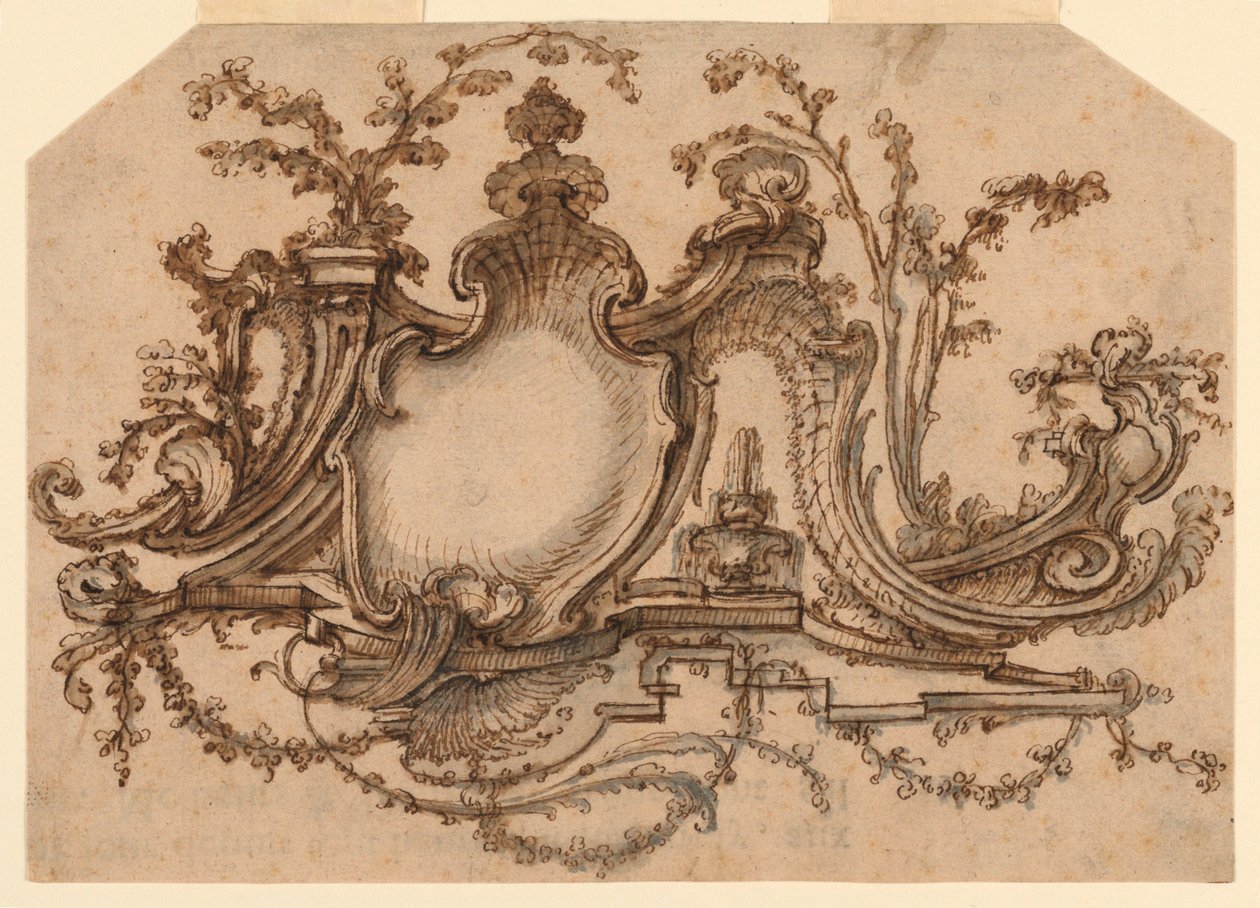 Design for Panel Decoration with Rocaille Ornament by Pierre Edme Babel