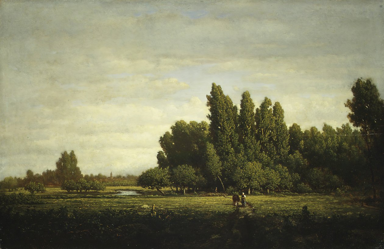 A Meadow Bordered by Trees by Pierre Etienne Theodore Rousseau