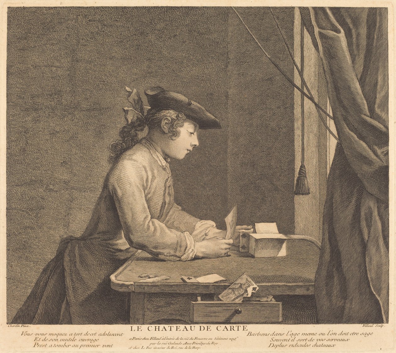 The House of Cards by Pierre Filloeul after Jean Siméon Chardin