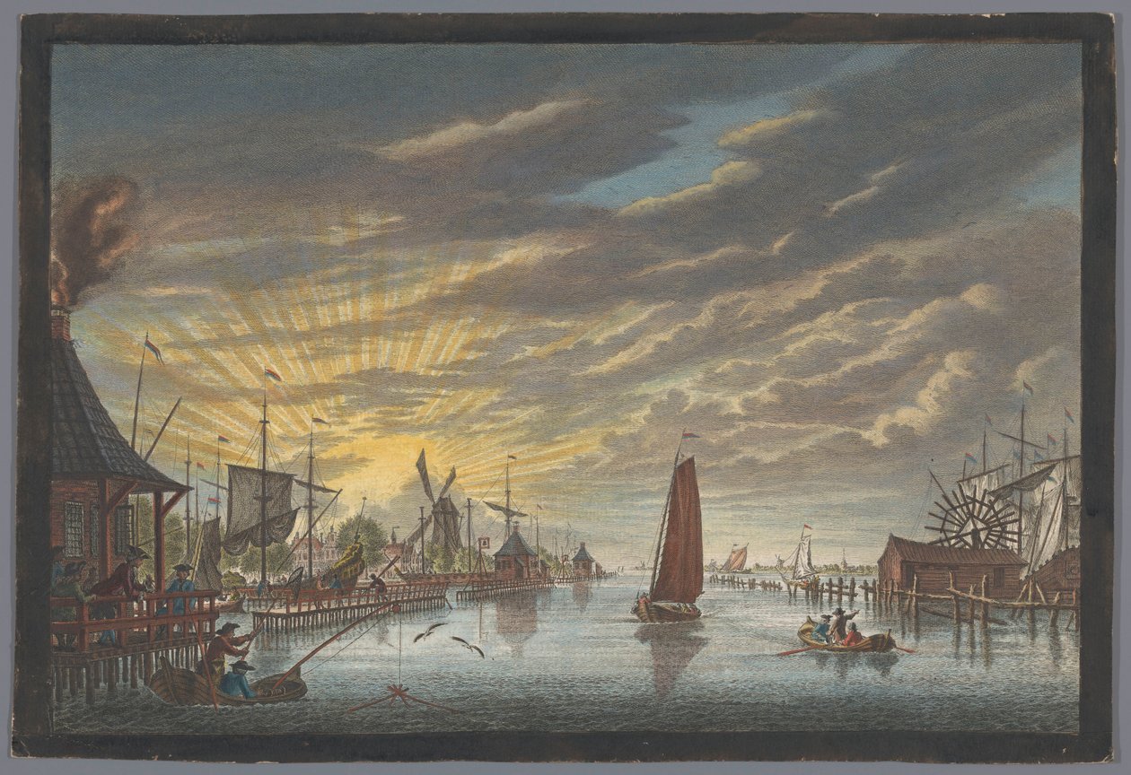 View of the Old Marina in Amsterdam, Seen Towards the Bulwark Leeuwenburg or Blauwhoofd by Pierre Fouquet