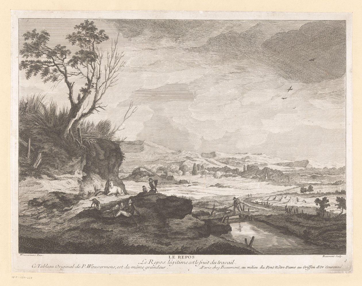 Landscape with Resting Figures by Pierre Francois Beaumont