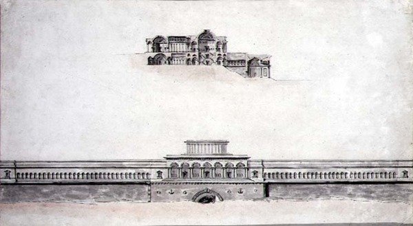 Design for a Neo-Classical Palace by Pierre Francois Leonard Fontaine