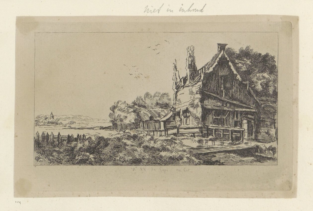 Landscape with the House with Three Chimneys by Pierre François Basan (workshop of)