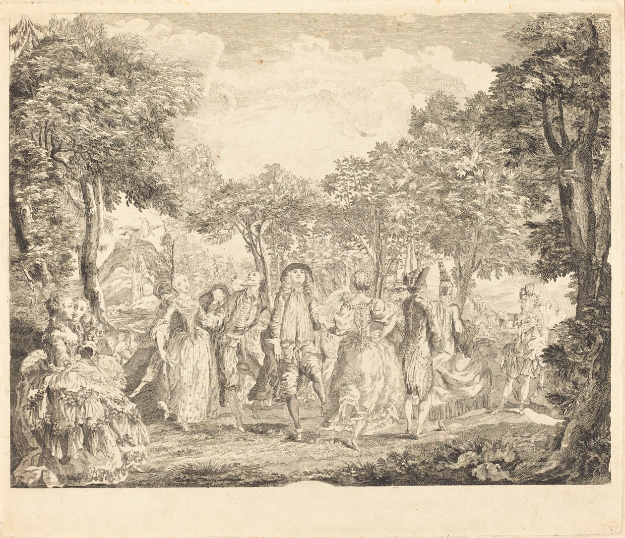 Ballet at the Opera by Pierre François Basan after Gabriel Jacques de Saint Aubin