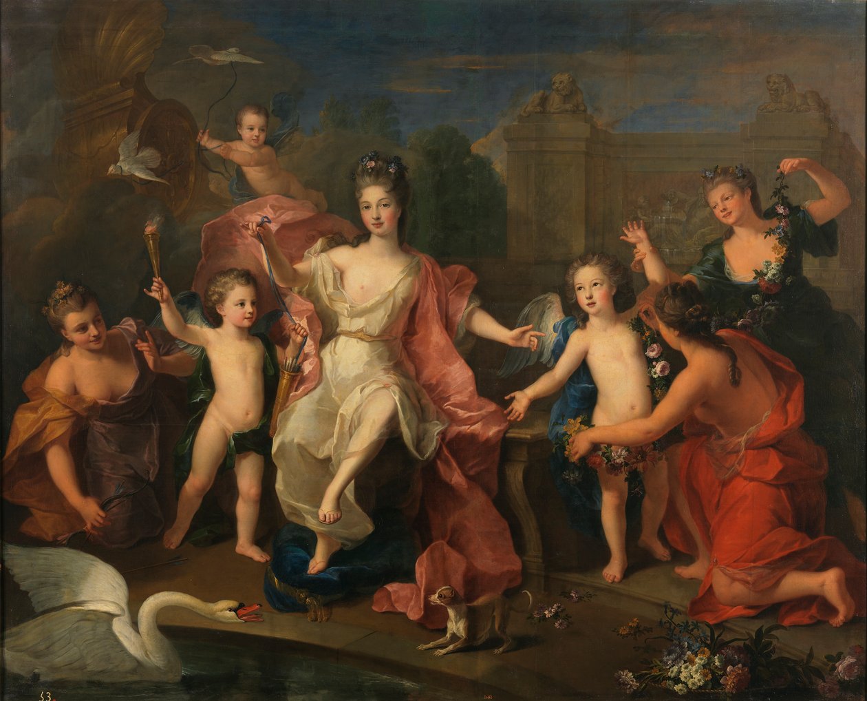 The Duchess of Burgundy with Her Two Sons, the Dukes of Brittany and Anjou (Future Louis XV) by Pierre Gobert