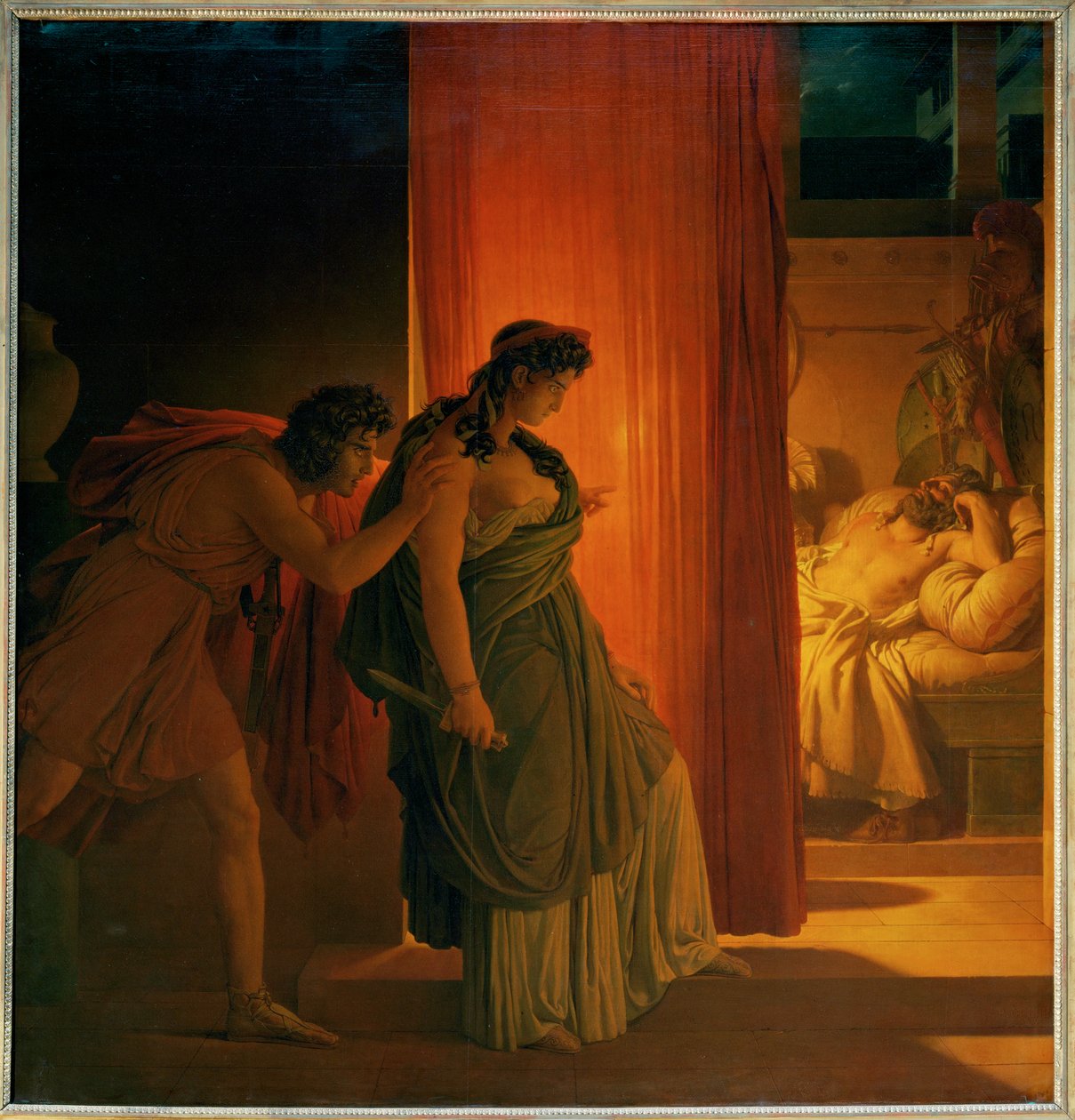 Clytemnestra, hesitating before killing her sleeping husband by Pierre Guérin