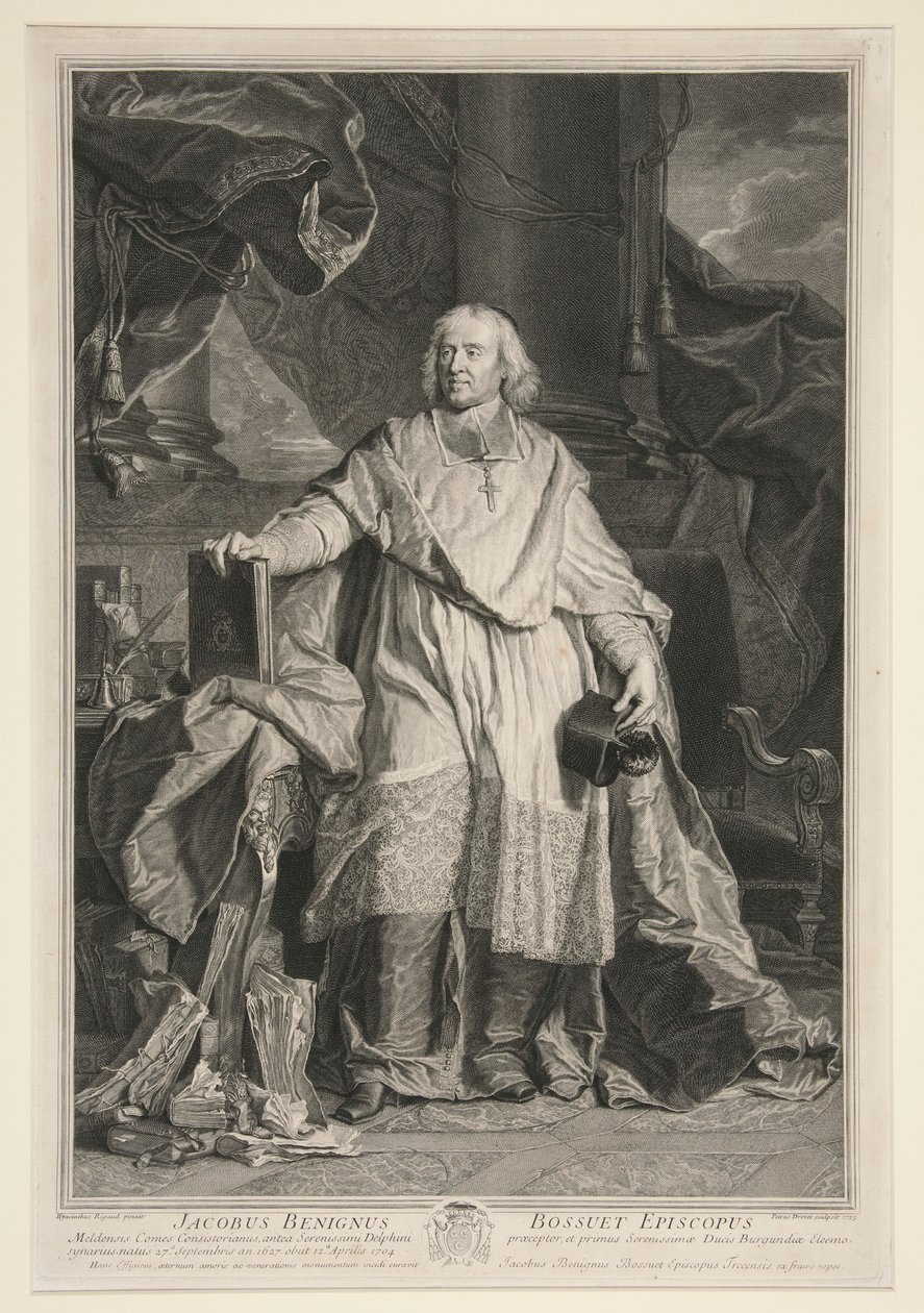 Portrait of Jacques Benigne Bossuet by Pierre Imbert Drevet