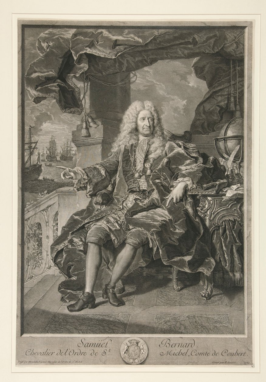 Portrait of Samuel Bernard, Count of Coubert by Pierre Imbert Drevet