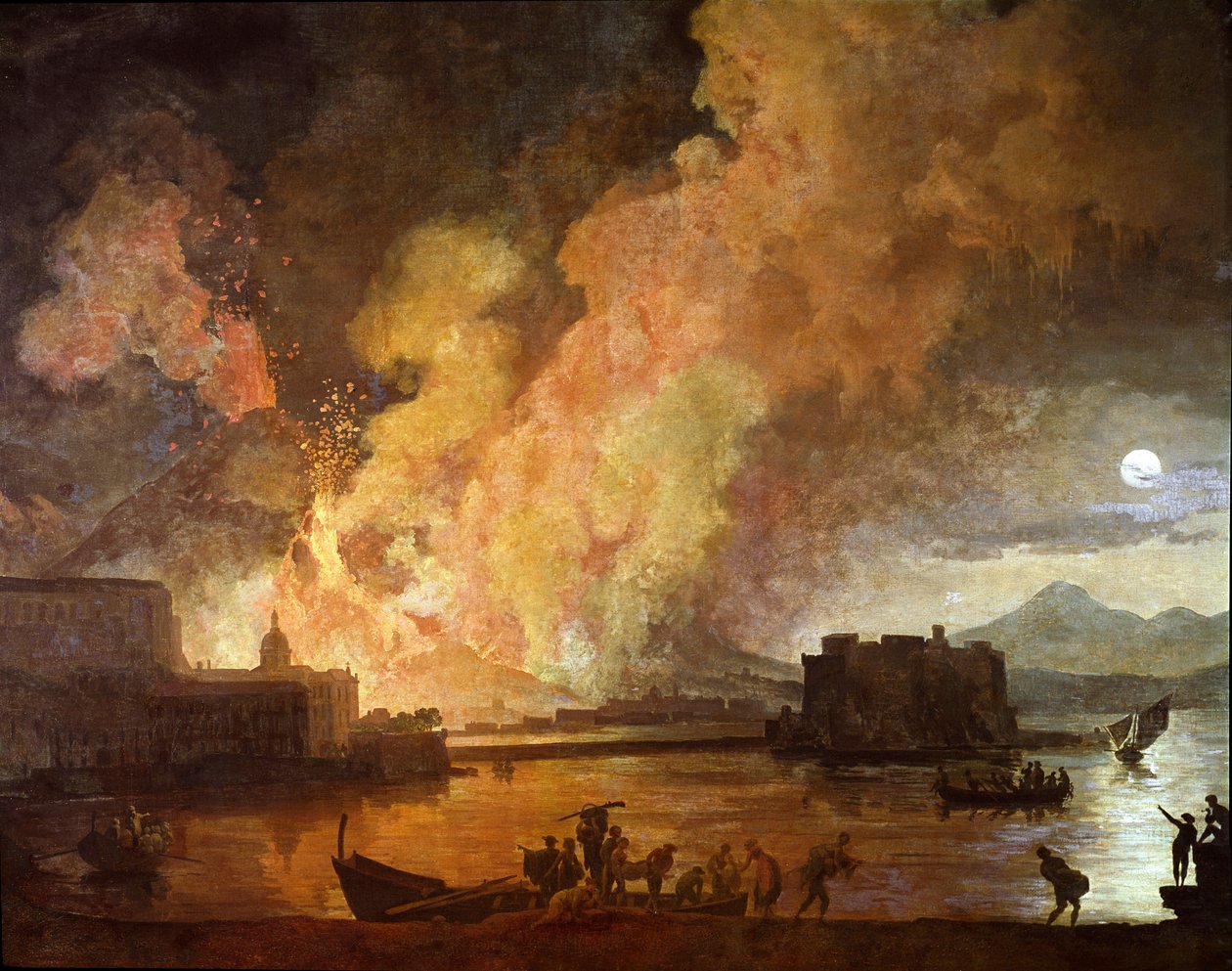 The Eruption of Vesuvius in Naples in the Moonlight by Pierre Jacques Volaire