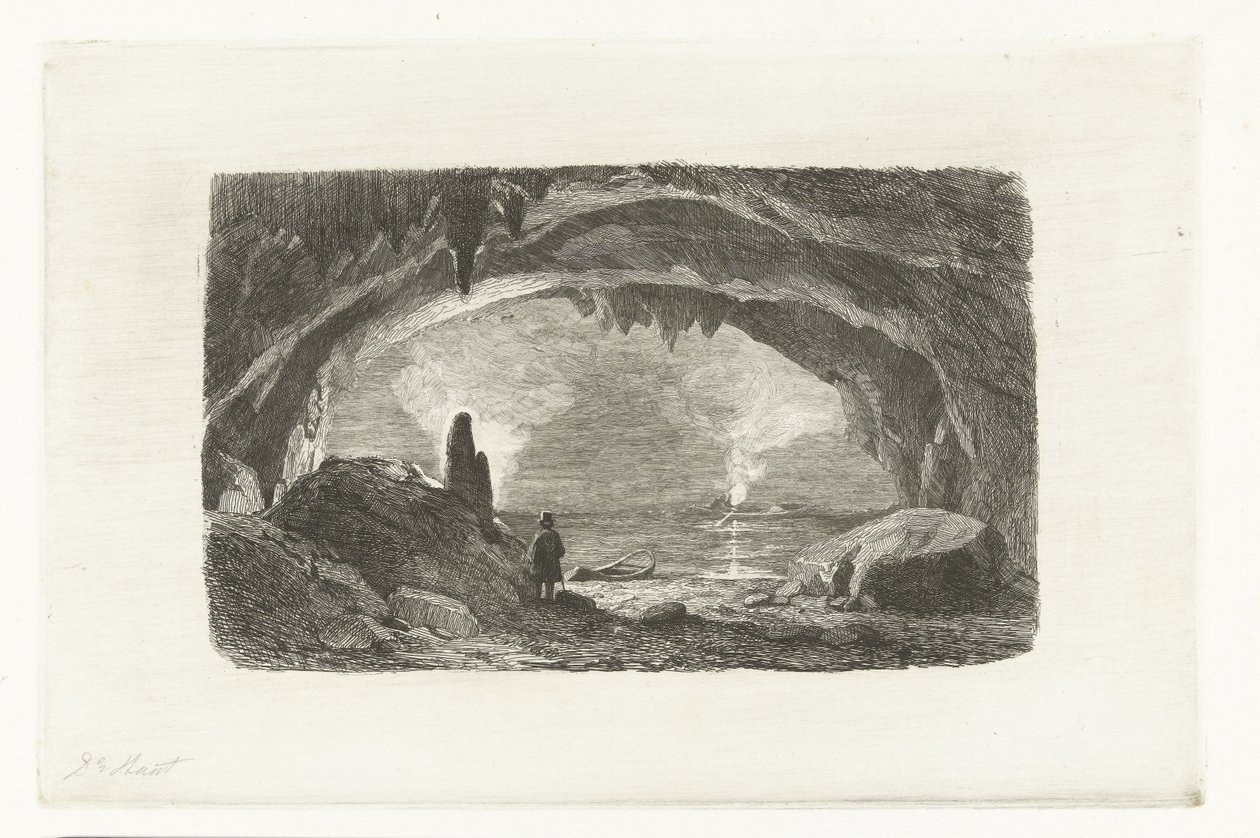 Man with Rowboat in the Caves of Han by Pierre Louis Dubourcq