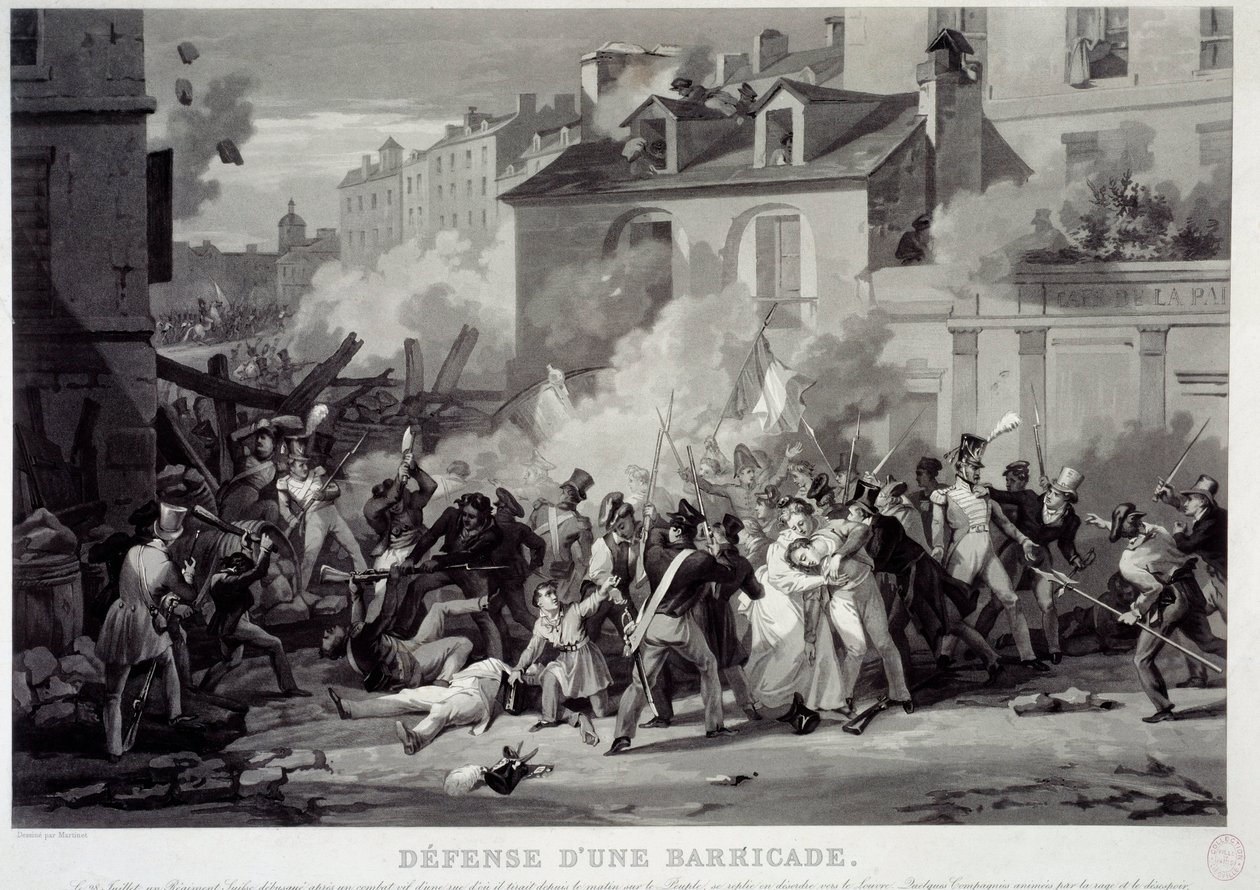 Defense of a Barricade During the July Revolution by Pierre Martinet