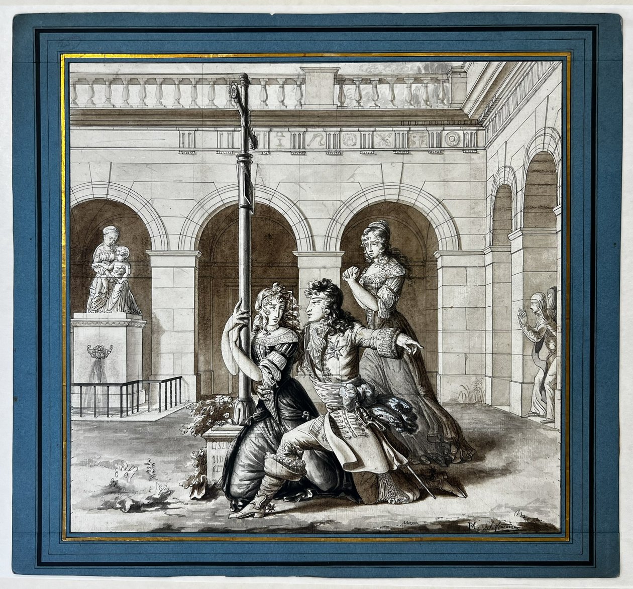Louis XIV Pleading with Louise de La Vallière at the Carmelite Convent at Chaillot by Pierre Maximilien Delafontaine