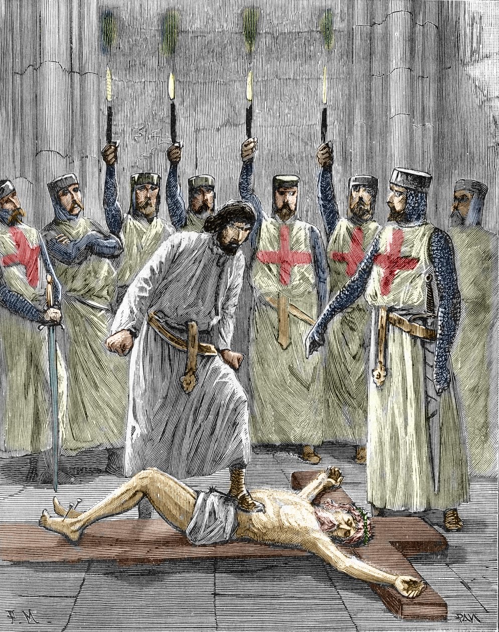 Heresie of the Templars: Representation of a Ceremony of Entry of a Knight into the Order of the Temple by Pierre Mejanel