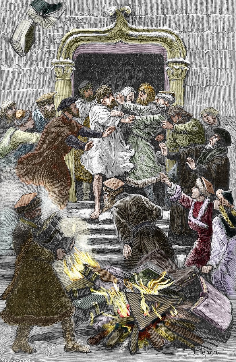 Socinianism and Little Polish Church: The Inhabitants of Krakow Burn the Works of Faustus Socinus in the Public Square by Pierre Mejanel