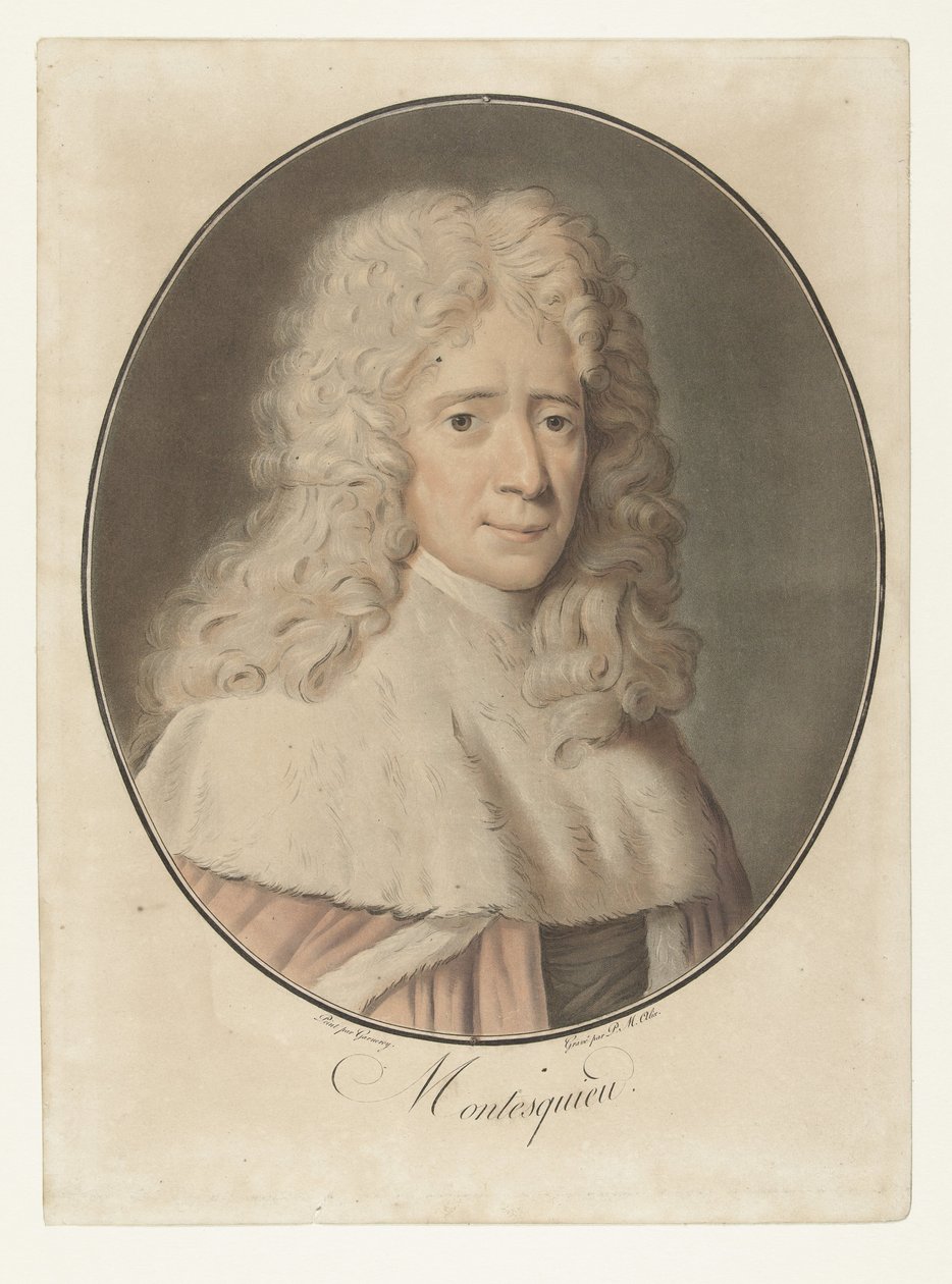 Portrait of Charles de Montesquieu (Collection des Grands Hommes) by Pierre Michel Alix