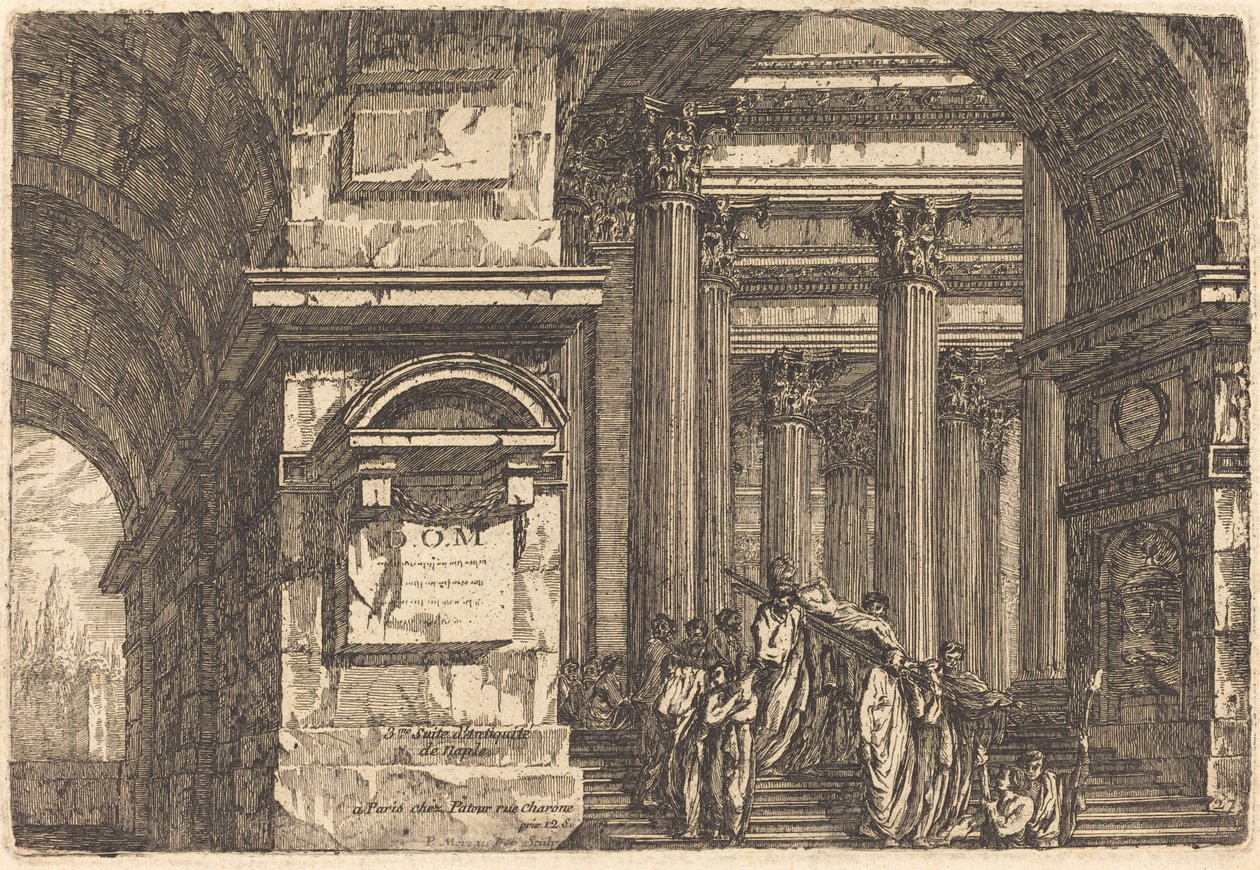 Funeral Scene in Imaginary Architecture by Pierre Moreau