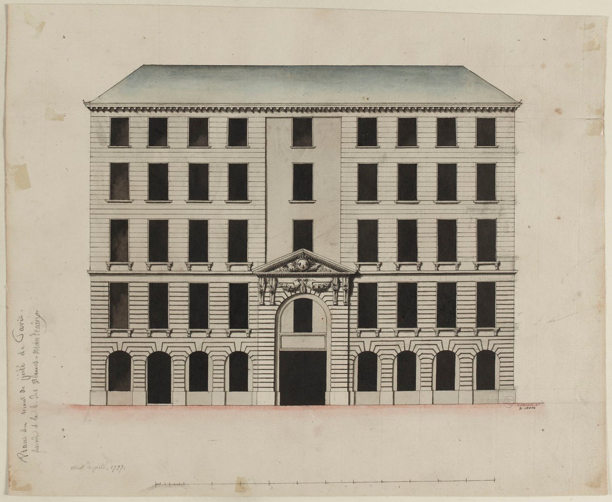 Façade of the Mont-de-Piété on the Rue des Blancs-Manteaux by Pierre Payen