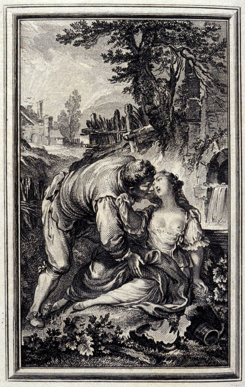 La Cruche - in “Tales et nouvelles en vers” by Jean La Fontaine. 1776. Illustration by P.P. Choffard by Pierre Philippe Choffard