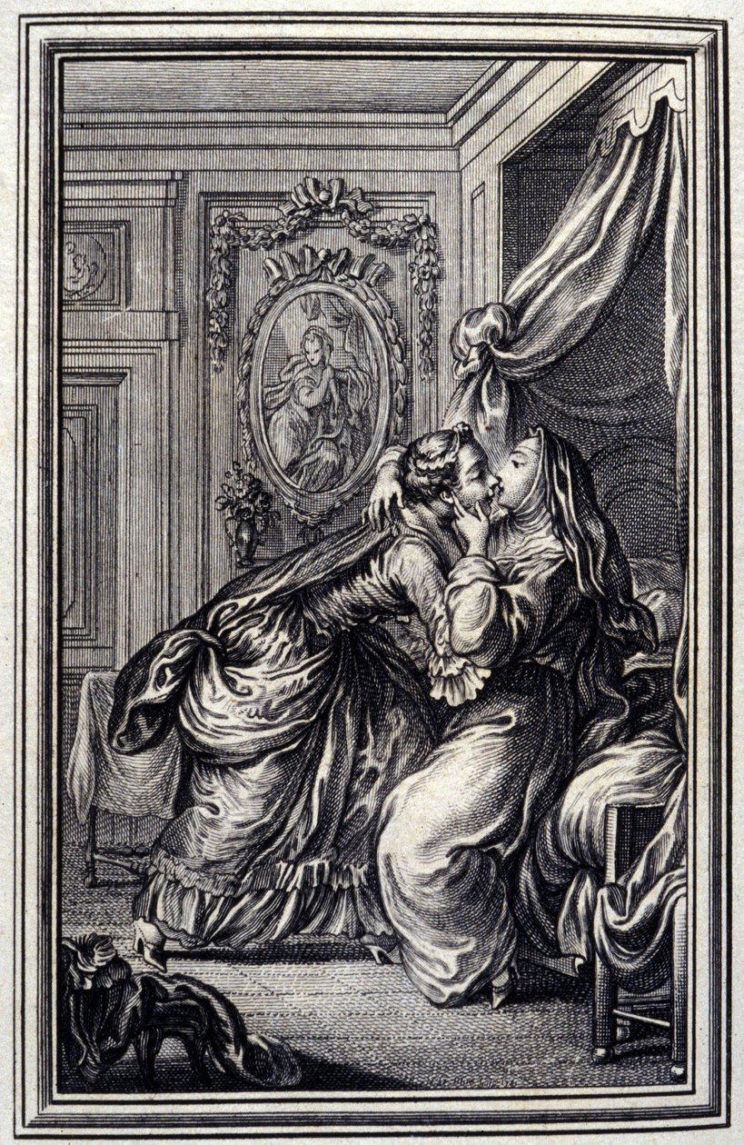 The Couturiere - in “Tales et nouvelles en vers” by Jean La Fontaine. 1776. Illustration by P.P. Choffard by Pierre Philippe Choffard