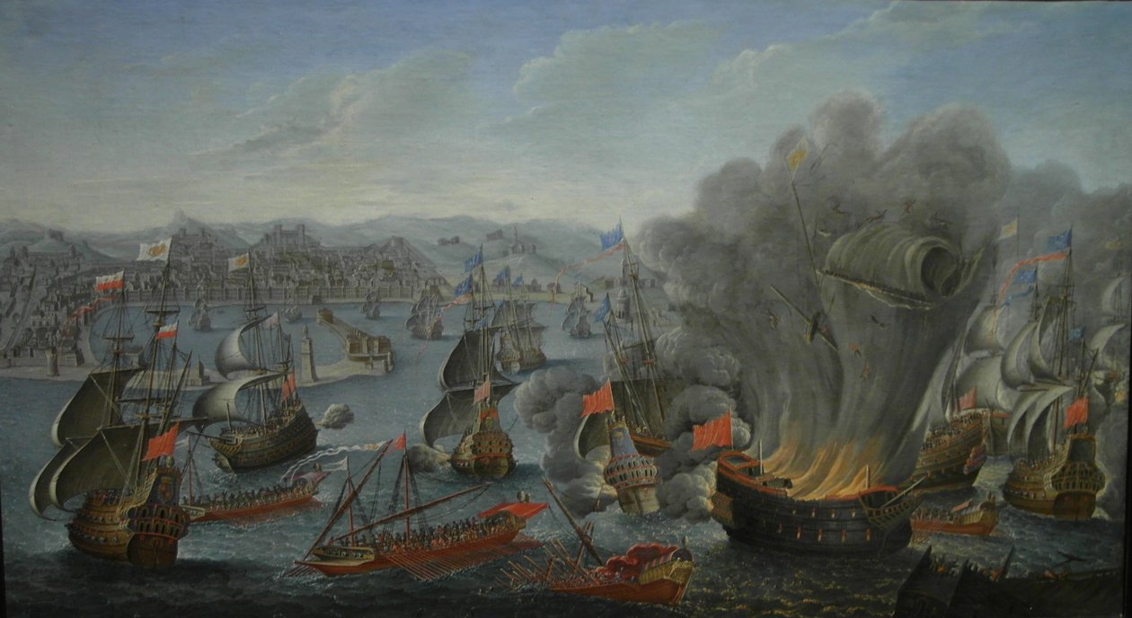 Naval Battle of Palermo 1676 by Pierre Puget