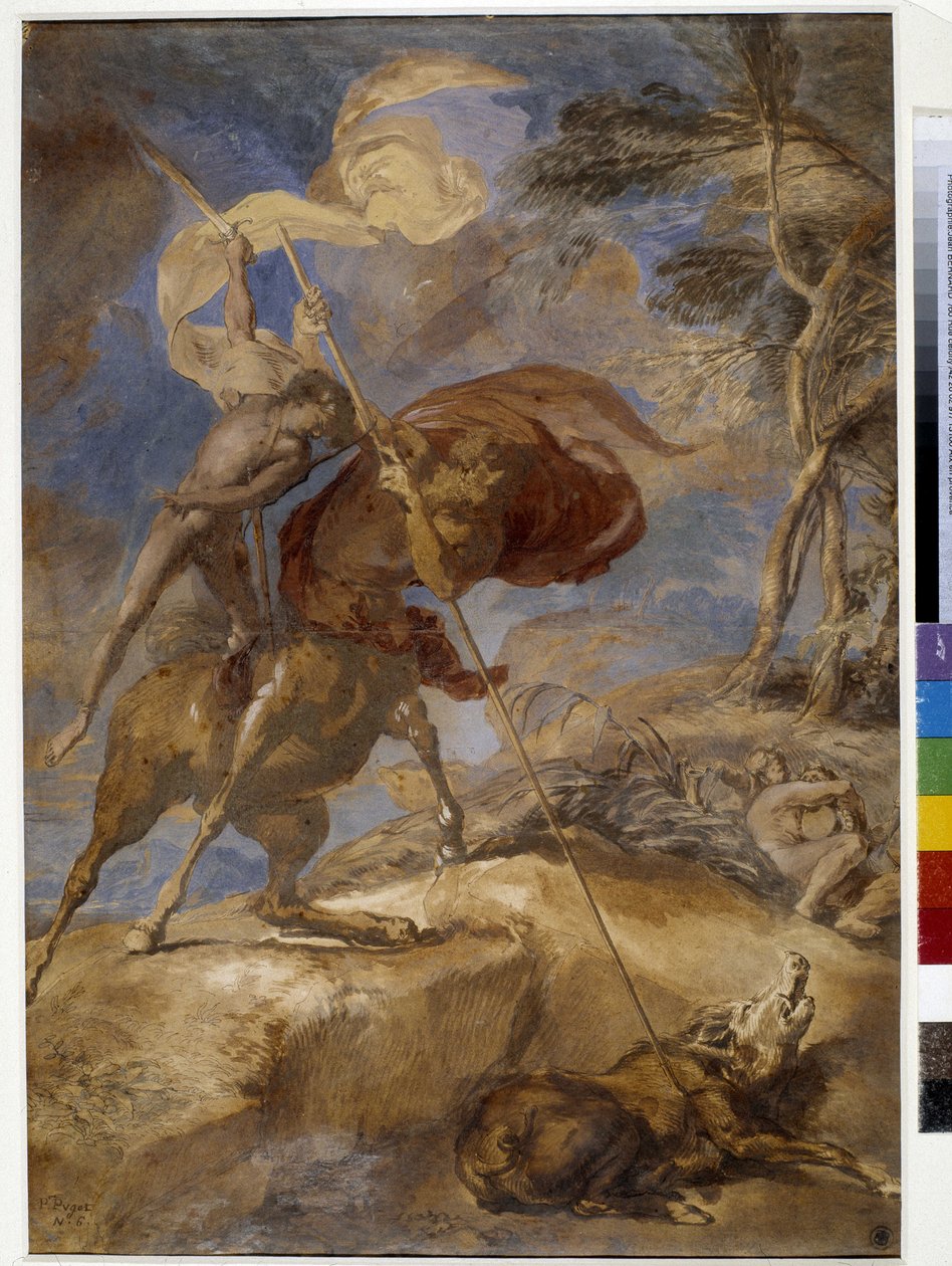 Sketch of Achilles Education by the Centaur Chiron by Pierre Puget
