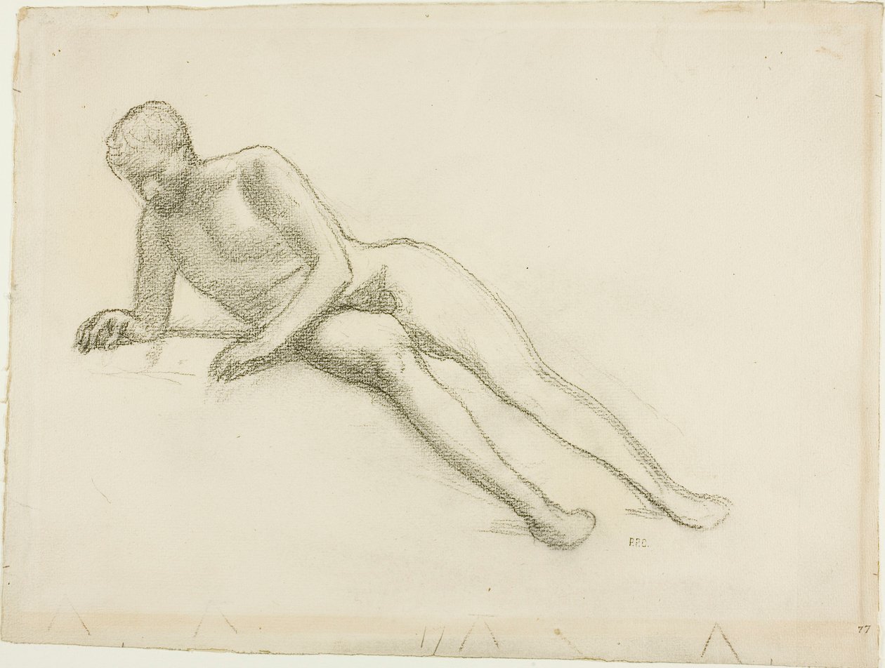 Reclining Male Nude by Pierre Puvis de Chavannes