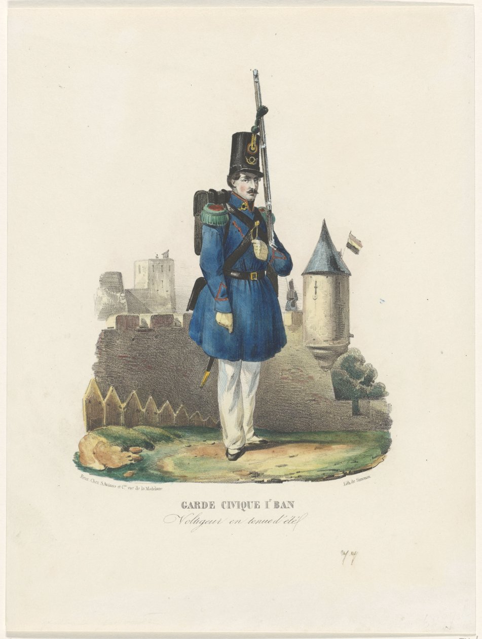 Belgian Civic Guard on Duty, 1830 by Pierre Simonau