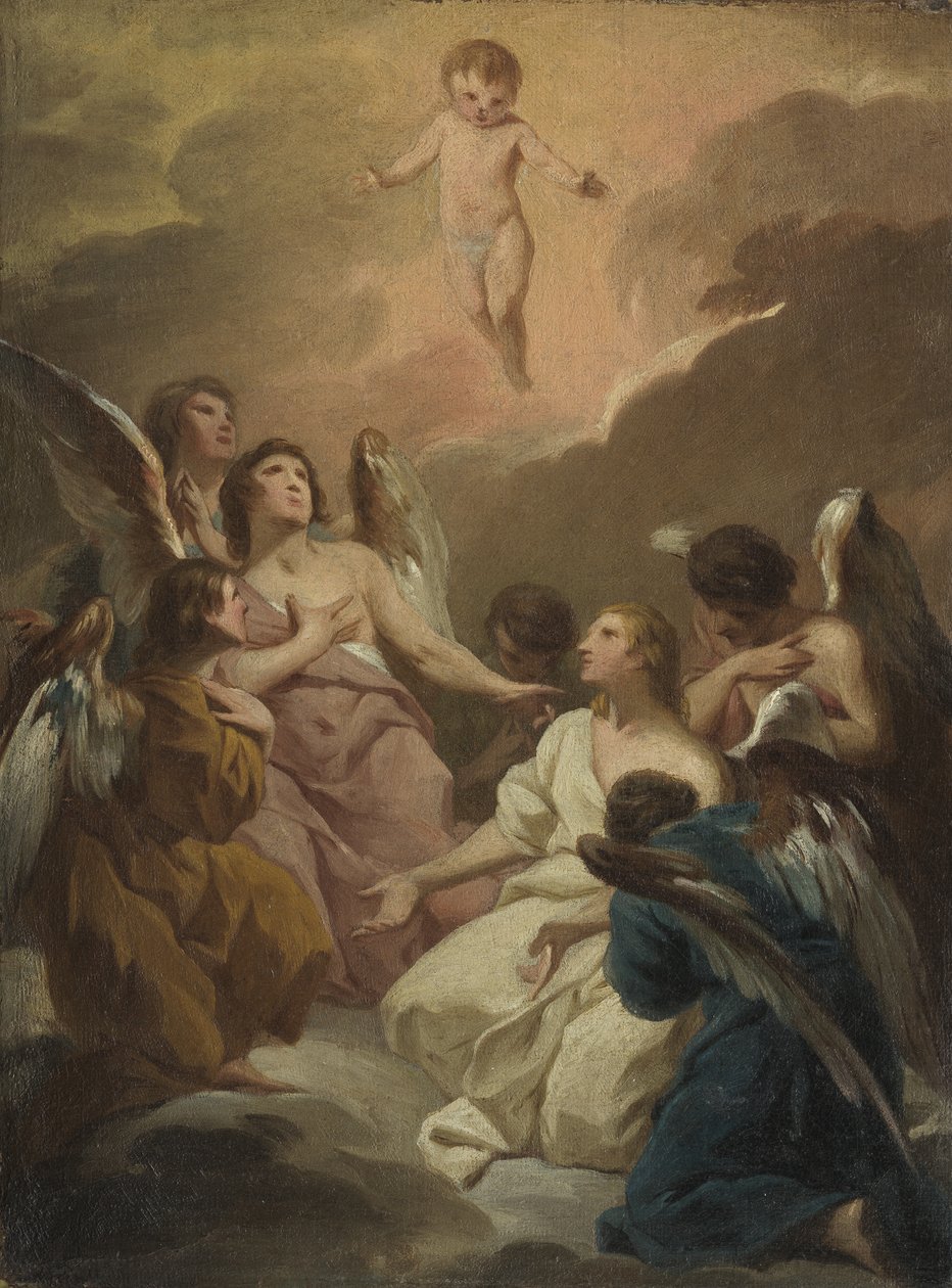 Seven Angels Adoring the Christ Child by Pierre Subleyras