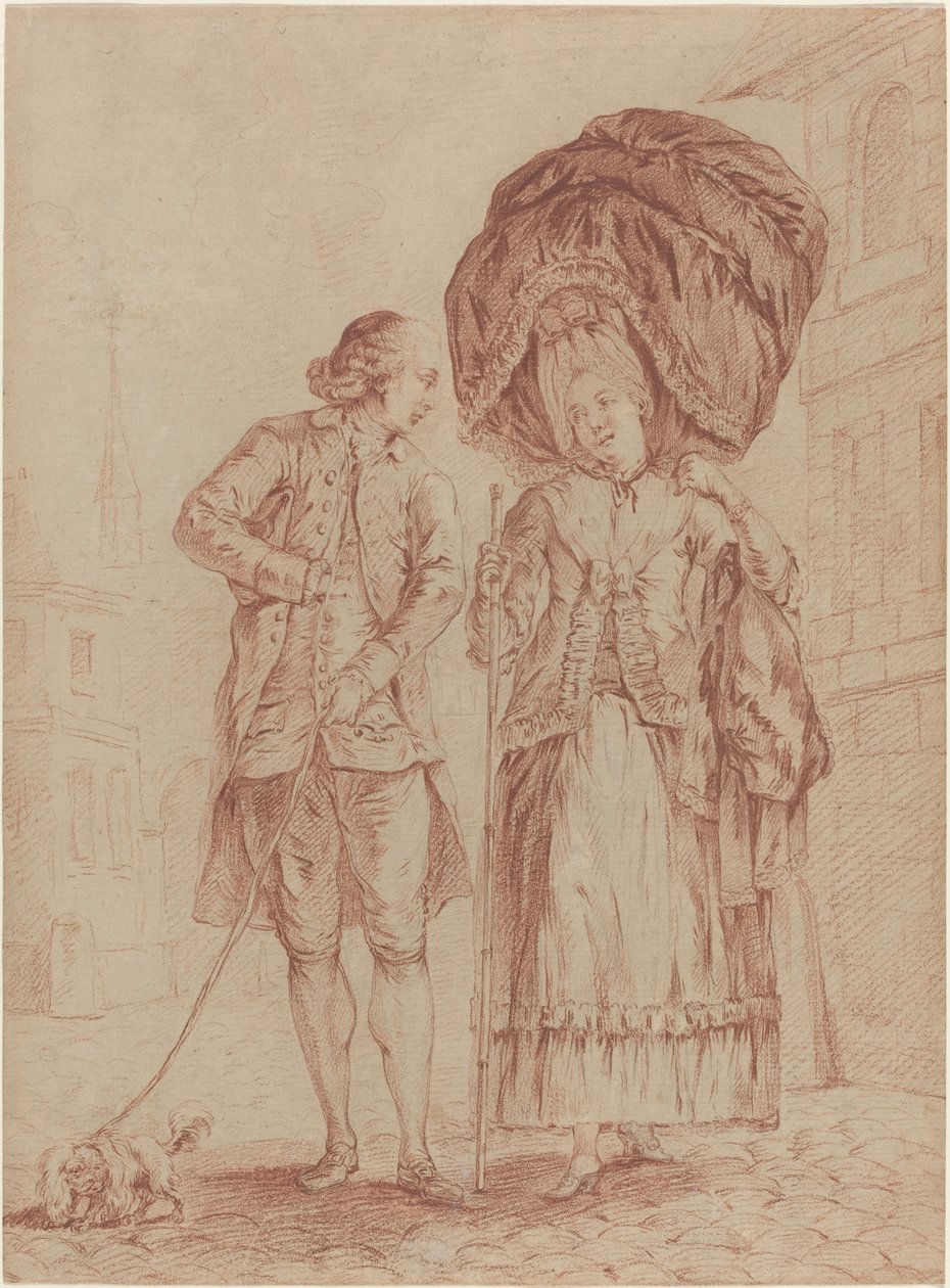 A Cleric Accompanying a Lady on Her Morning Walk by Pierre Thomas Le Clerc